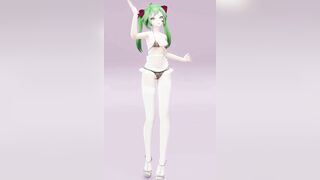 Hatsune Love Cycle Vertical Screen - Undress Dance Nude 3D Dark Green Hair Color Edit smixix