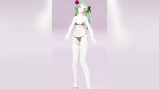 Hatsune Love Cycle Vertical Screen - Undress Dance Nude 3D Dark Green Hair Color Edit smixix