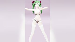 Hatsune Love Cycle Vertical Screen - Undress Dance Nude 3D Dark Green Hair Color Edit smixix