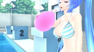 Imbapovi - Miku Blows to Pop Pink Balloon