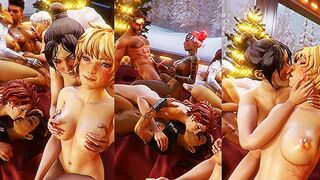 APEX LEGENDS GIRLS GET NASTY IN THIS ORGY, KISSING, BALD PUSSY FINGERING AND HANDJOBS GALORE