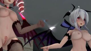 【MMD】Succubus Haku & Tet [Number Nine]【60fps】【R-18】