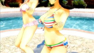 【MMD】Bikini Hibari & Bikini Asuka - Bikini Dance of the Tail【1080p】【R-18】