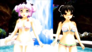 【MMD】Bikini Hibari & Bikini Asuka - Bikini Dance of the Tail【1080p】【R-18】