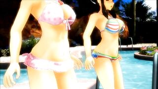 【MMD】Bikini Hibari & Bikini Asuka - Bikini Dance of the Tail【1080p】【R-18】