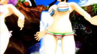 【MMD】Bikini Hibari & Bikini Asuka - Bikini Dance of the Tail【1080p】【R-18】