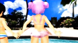 【MMD】Bikini Hibari & Bikini Asuka - Bikini Dance of the Tail【1080p】【R-18】