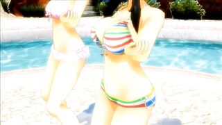 【MMD】Bikini Hibari & Bikini Asuka - Bikini Dance of the Tail【1080p】【R-18】