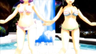 【MMD】Bikini Hibari & Bikini Asuka - Bikini Dance of the Tail【1080p】【R-18】