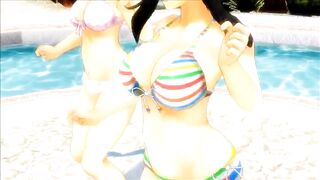 【MMD】Bikini Hibari & Bikini Asuka - Bikini Dance of the Tail【1080p】【R-18】