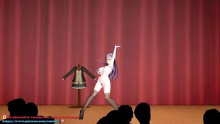 Naked dance in Suzuya's gym - Kancolle blue hair color edit smixix