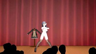 Naked dance in Suzuya's gym - Kancolle blue hair color edit smixix