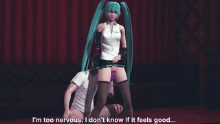 Miku fucked with a vibrator until she cummed