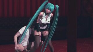 Miku fucked with a vibrator until she cummed