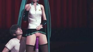 Miku fucked with a vibrator until she cummed