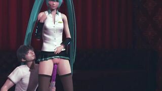 Miku fucked with a vibrator until she cummed