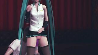 Miku fucked with a vibrator until she cummed