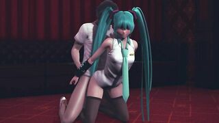 Miku got her ass fucked in a strip club