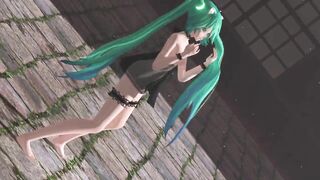 【MMD】Miku (Lingerie Dress) - Pink Cat【R-18】