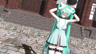 【MMD】Miku (Lingerie Dress) - Pink Cat【R-18】