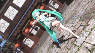 【MMD】Miku (Lingerie Dress) - Pink Cat【R-18】