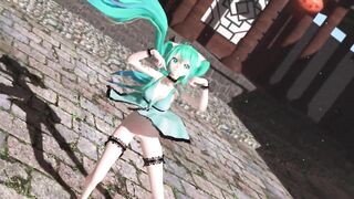 【MMD】Miku (Lingerie Dress) - Pink Cat【R-18】