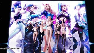 [MMD] Everglow - Dun Dun Naked Kpop Dance Ahri Akali Kaisa Evelynn Seraphine KDA All Out 4K 60FPS