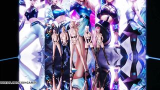 [MMD] Everglow - Dun Dun Naked Kpop Dance Ahri Akali Kaisa Evelynn Seraphine KDA All Out 4K 60FPS