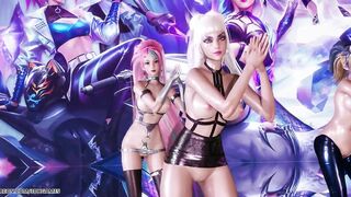 [MMD] T ara- Sexy Love Kpop Hot Naked Dance Ahri Akali Kaisa Evelynn Seraphine KDA 4K 60FPS