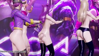 [MMD] LAYSHA - Chocolate Cream Hot Naked Kpop Dance Ahri Akali Kaisa Evelynn KDA League of Legends