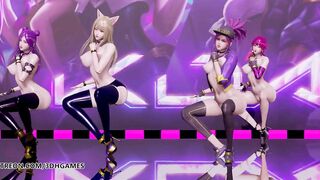 [MMD] LAYSHA - Chocolate Cream Hot Naked Kpop Dance Ahri Akali Kaisa Evelynn KDA League of Legends