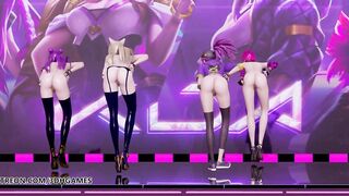 [MMD] LAYSHA - Chocolate Cream Hot Naked Kpop Dance Ahri Akali Kaisa Evelynn KDA League of Legends