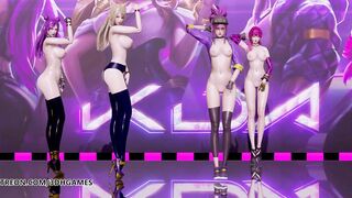 [MMD] LAYSHA - Chocolate Cream Hot Naked Kpop Dance Ahri Akali Kaisa Evelynn KDA League of Legends