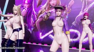 [MMD] LAYSHA - Chocolate Cream Hot Naked Kpop Dance Ahri Akali Kaisa Evelynn KDA League of Legends