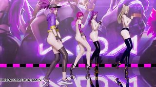 [MMD] LAYSHA - Chocolate Cream Hot Naked Kpop Dance Ahri Akali Kaisa Evelynn KDA League of Legends