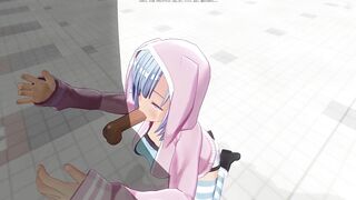 3D HENTAI Cute girlfriend after a walk sucked a big dick