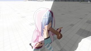 3D HENTAI Cute girlfriend after a walk sucked a big dick