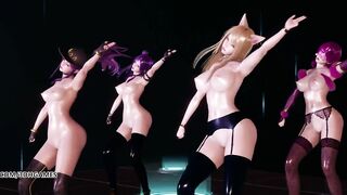 [MMD] K/DA - PopStars Hot Naked Dance Ahri Akali Kaisa Evelynn 4K 60FPS