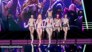 [MMD] Hello Venus -Wiggle Wiggle Naked Kpop Dance Ahri Akali Kaisa Evelynn Seraphine KDA