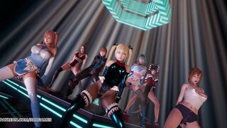 [MMD] PSY - GENTLEMAN DOA Striptease Marie Rose Honoka Misaki Mai Shiranui Tamaki Katsumi Nyotengu