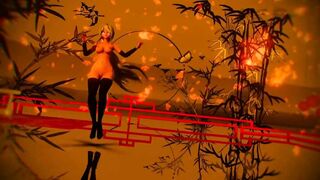 【MMD R-18 SEX DANCE】HAKU HOT BLACK SUIT TEAVIESAS BUTTOCKS GOKURAKU JODO [BY] Orion DobleDosis