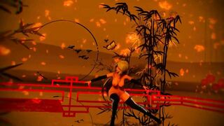 【MMD R-18 SEX DANCE】HAKU HOT BLACK SUIT TEAVIESAS BUTTOCKS GOKURAKU JODO [BY] Orion DobleDosis