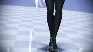 【MMD R-18 SEX DANCE】HAKU HOT BLACK SUIT TEAVIESAS BUTTOCKS GOKURAKU JODO [BY] Orion DobleDosis