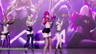 [MMD] Black Pink - How You Like That Hot Naked Dance Ahri Akali Evelynn Kaisa League of Legends KDA