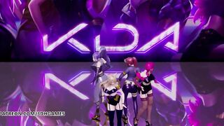 [MMD] Black Pink - How You Like That Hot Naked Dance Ahri Akali Evelynn Kaisa League of Legends KDA