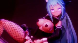 0457 -【R-18 MMD】Konosuba - Aqua make money in maid costume 金欠女神とメイド服