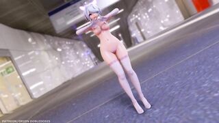 【MMD R-18 SEX DANCE】HAKU PINK SUIT HOT Naughty SEXY ASS DANCE PINK CAT [BY] Orion DobleDosis