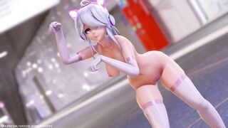 【MMD R-18 SEX DANCE】HAKU PINK SUIT HOT Naughty SEXY ASS DANCE PINK CAT [BY] Orion DobleDosis