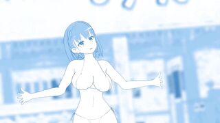 Tawawa MMD r18 Ai chan de Booo monochromatic 3d hentai