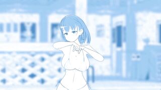 Tawawa MMD r18 Ai chan de Booo monochromatic 3d hentai